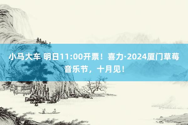 小马大车 明日11:00开票！喜力·2024厦门草莓音乐节，十月见！